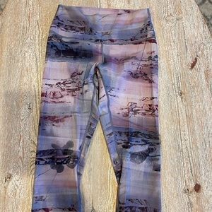 LuLuLemon Purple Floral Crop Leggings